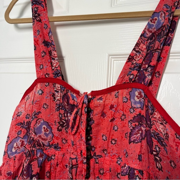 Intimately Free People Red Floral Dress Small Petite - Picture 3 of 6
